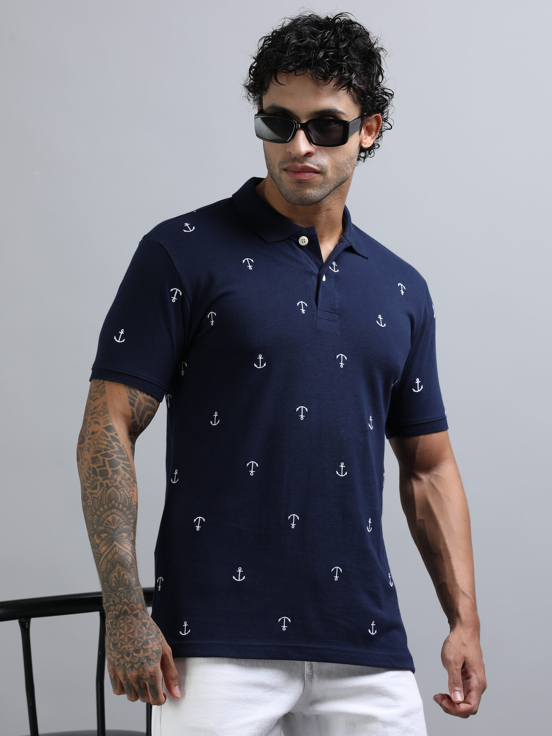 Embroidery Polo Shirt  Navy Blue