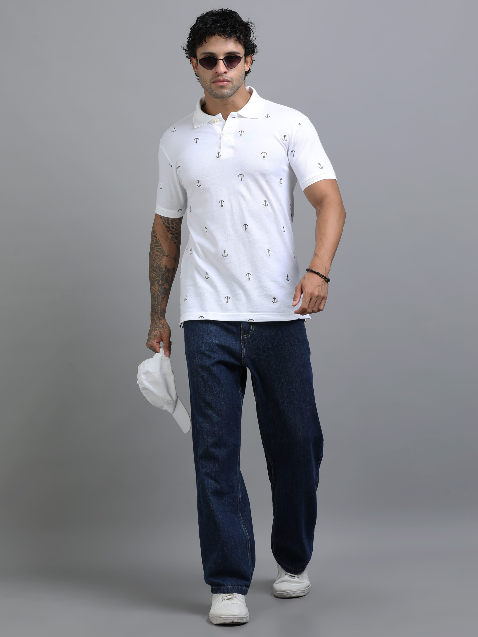 Embroidery Polo Shirt  White
