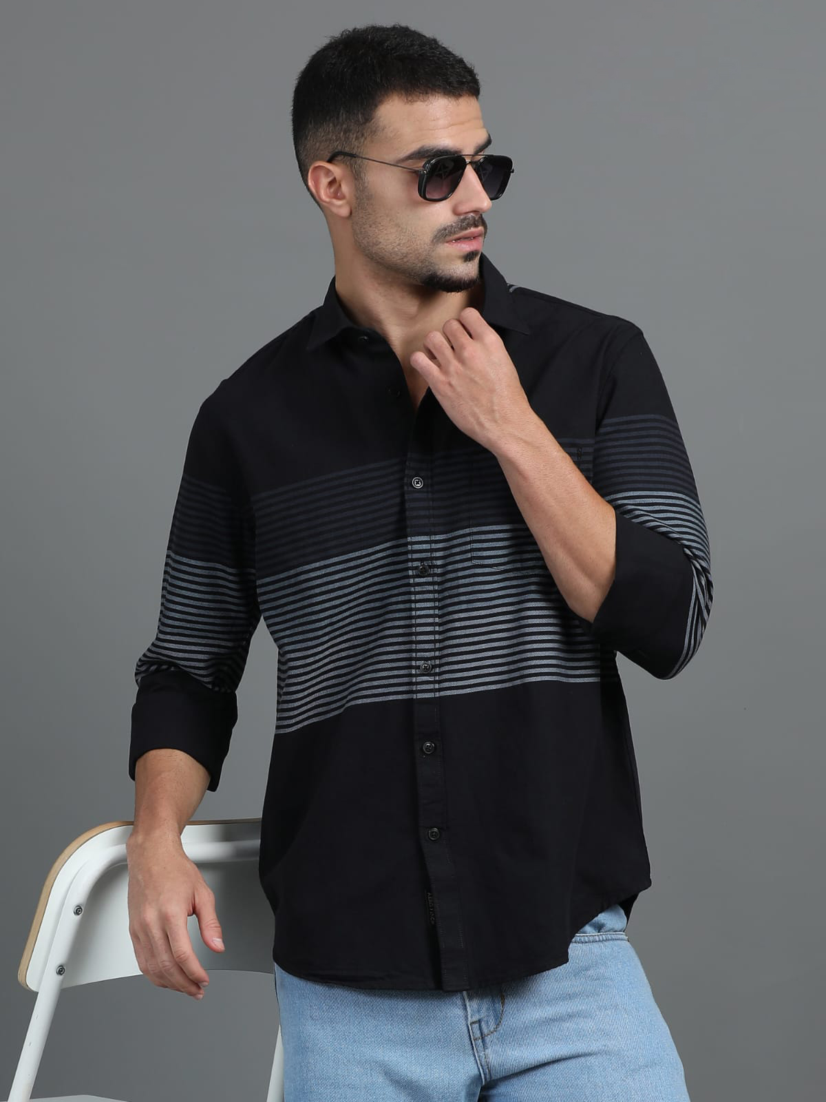 Black And White Striped Shirt